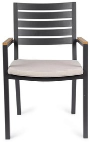 Scaune de grădină gri-antracit 4 buc. din metal Henna – Bizzotto