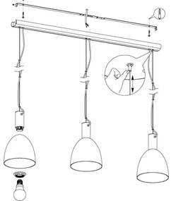Eglo 99314 - Lustră pe cablu LEBALIO 3xE27/40W/230V