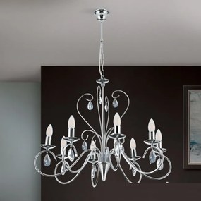 Candelabru 8 brate stil clasic cu cristale K9 Alessia crom