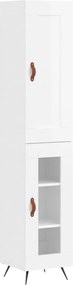 vidaXL Dulap înalt, alb extralucios, 34,5x34x180 cm, lemn prelucrat