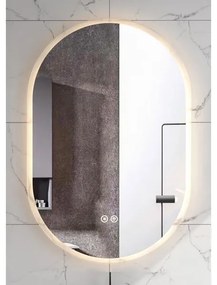 Oglinda Fluminia, Dali, ovala, 60 x 90 cm, cu iluminare LED și dezaburire