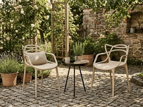 Set de gradina KATO SIRVON - 2 scaune si masa rotunda, negru/bej