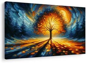 Tablou cu arborele vieții în mijlocul pădurii întunecate