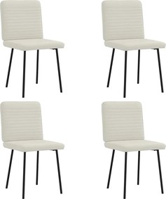 vidaXL Scaune de bucătărie, 4 buc., crem, catifea