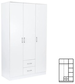 Dulap Miami 120x205 cm alb-alb