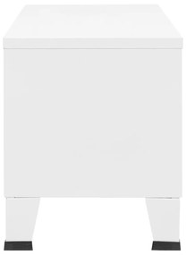 Dulap TV industrial, alb, 105x35x42 cm, metal 1, Alb