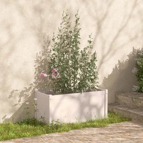Jardiniera de gradina, alb, 100x50x50 cm, lemn masiv de pin 1, Alb