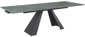 Masa extensibila Salvadore Ceramic turcoaz OSSIDO verde/negru mat L160-240 cm