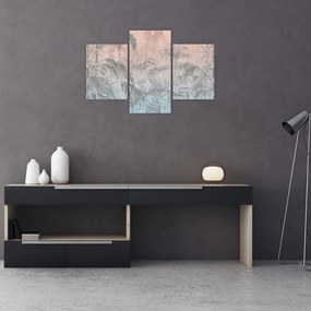 Tablou - Plante tropicale pe perete (90x60 cm)