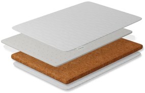 Saltea pentru bebe, Cocos 6 cm Latex 3 cm cu husa detasabila, Bumbac Organic si lana, 140x70x9 cm