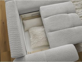 Colțar gri deschis extensibil/cu spațiu de depozitare cu tapițerie din țesătură bouclé (cu colț pe partea dreaptă/cu șezlong) Roxelane – Bobochic Paris