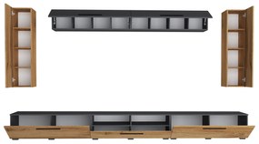 Living haaus Haga V6, Antracit/Stejar Wotan, L 360 cm