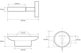 SAPHO XB800 X-round negru dozator de săpun, sticlălăptoasă , negru