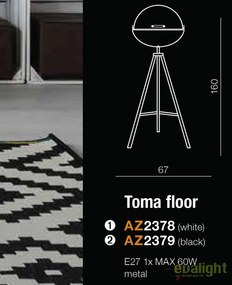 Lampadar cu trepied design modern TOMA WHITE