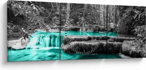 Tablou - Râul de iarnă (cu ceas) (90x30 cm)
