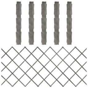 Garduri cu zabrele, 5 buc., gri, 180x80 m, lemn masiv de brad 5, Gri, 180 x 80 cm