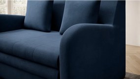 Canapea albastră extensibilă cu tapițerie din catifea 130 cm Ario – ELTAP