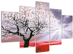 Tablou cu pomul roșu (150x105 cm)