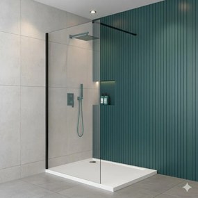 Paravan de dus tip Walk-in negru mat Rune Syn 90x200 cm