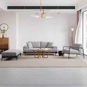 Taburet Eti negru Pouffe gri