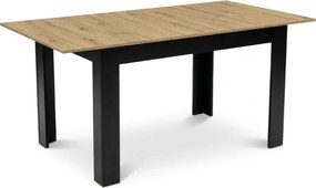 Masa extensibila de dining MADO 120/160x80 cm, negru/artisan stejar