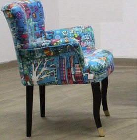 Fotoliu cocktail Relax Homs textil albastru