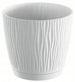 Ghiveci decorativ de flori, rotund, alb, 1.6 L, 14.9x13.9 cm, Sandy P