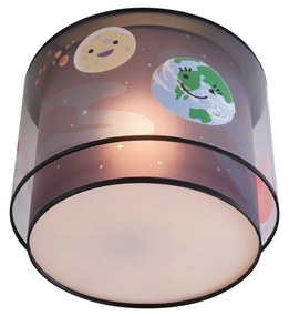 Plafonieră pentru copii neagră cu navă spațială și stele - Harrie in Space