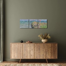 Tablou - Claude Monet, Cliff Walk at Pourville, reproducere (cu ceas) (90x30 cm)