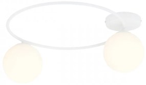 Plafoniera cerc alba cu 2 globuri din sticla Sopra