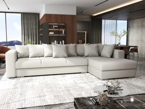 Colțar extensibil dumonde cu ladă de depozitare si sezut confortabil din spuma high-density, Gloria Enjoy Beige II 320x183 cm