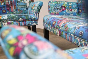 Fotoliu cocktail Relax Homs textil albastru