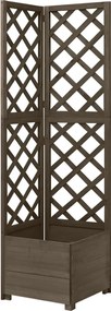 vidaXL Jardinieră colț cu spalier, gri, 40x40x150 cm, lemn masiv brad
