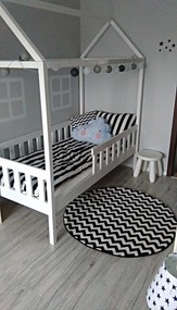 Covor Sketch rotund - F561 negru și alb - Zig Zag