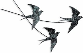 Decoratiune perete 930DYU1223, negru/alb, metal, 70x42 cm