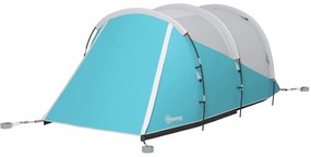 Outsunny Cort de camping familial pentru 4-5 persoane, cort tip tunel impermeabil, 2 uși ferestre, ventilat 4,6 x 2,6 x 1,9 m, albastru | Aosom Romania