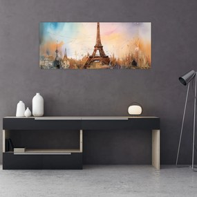 Tablou - Pictură a Turnului Eiffel (120x50 cm)