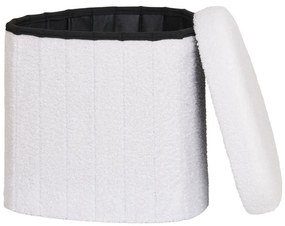 Medford puf, pluș, alb, 42,5x36,5 cm