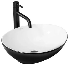 Lavoar pe blat Rea Sofia 41 cm alb - negru