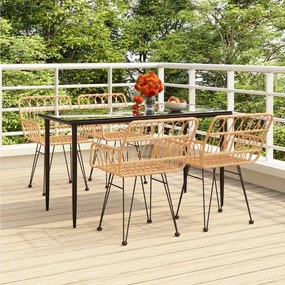 vidaXL Set mobilier de grădină, 5 piese, poliratan