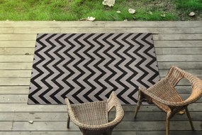 Covor sisal Floorlux 20340 argint si negru Zig Zag