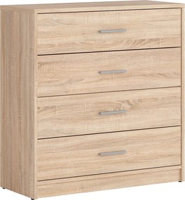 Comoda NEPO PLUS, stejar sonoma, PAL laminat, cu 4 sertare, 80x34x84 c