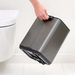 Cos de gunoi Brabantia Bo Pedal 1010127, 7 l, Inchidere lenta, Baza cauciucata, Gri închis