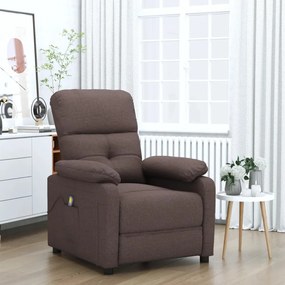 289677 vidaXL Fotoliu de masaj, maro închis, material textil
