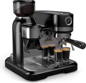 Klarstein Espressor Bella, Vintage, râșniță, 19 bari, spumator de lapte, manometru, 1150 W