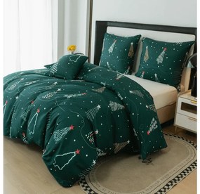 Lenjerie de pat din microfibra CHRISTMAS DRIFT verde Dimensiune lenjerie de pat: 2 buc 70 x 90 cm | 200 x 220 cm