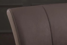 Scaun cu brate, Metal, Piele Naturala, Gri Taupe, SAMSON A-45175 VC