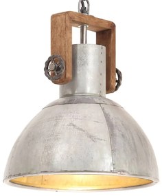vidaXL Lampă suspendată industrială, 25 w, argintiu, rotund, 30 cm e27