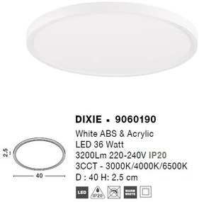 Plafoniera LED design slim DIXIE 40cm