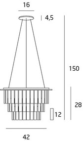 Lustră pe cablu MAXLIGHT P0259 MONACO 9xG9/40W/230V d. 42 cm crom